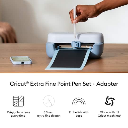 Cricut® 0.3mm Black Extra Fine Point Pens, 3ct. + Adapter